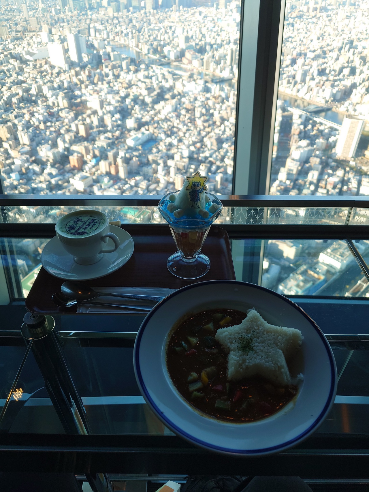 新春抹茶ラテ、ベジタブルカレー、ソラカラちゃんパフェ @ SKYTREE CAFE