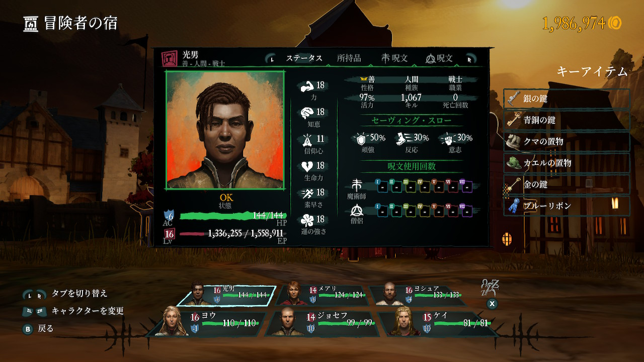 善 - 人間 - 戦士 レベル16 (2024/06/01時点)