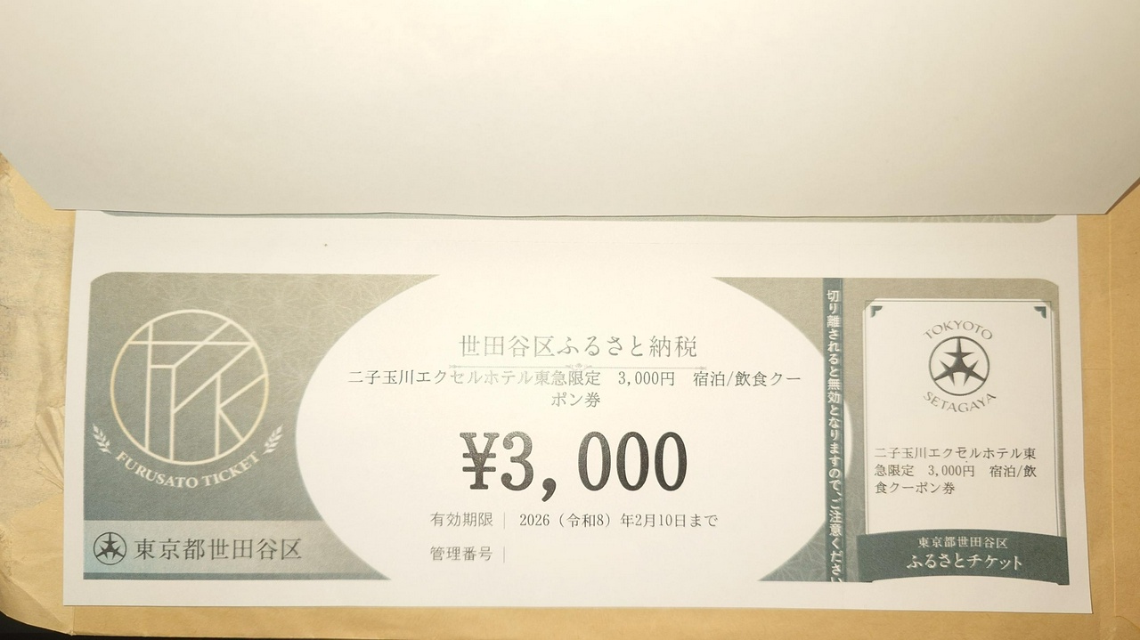 ふるさと納税返礼品の宿泊クーポン券