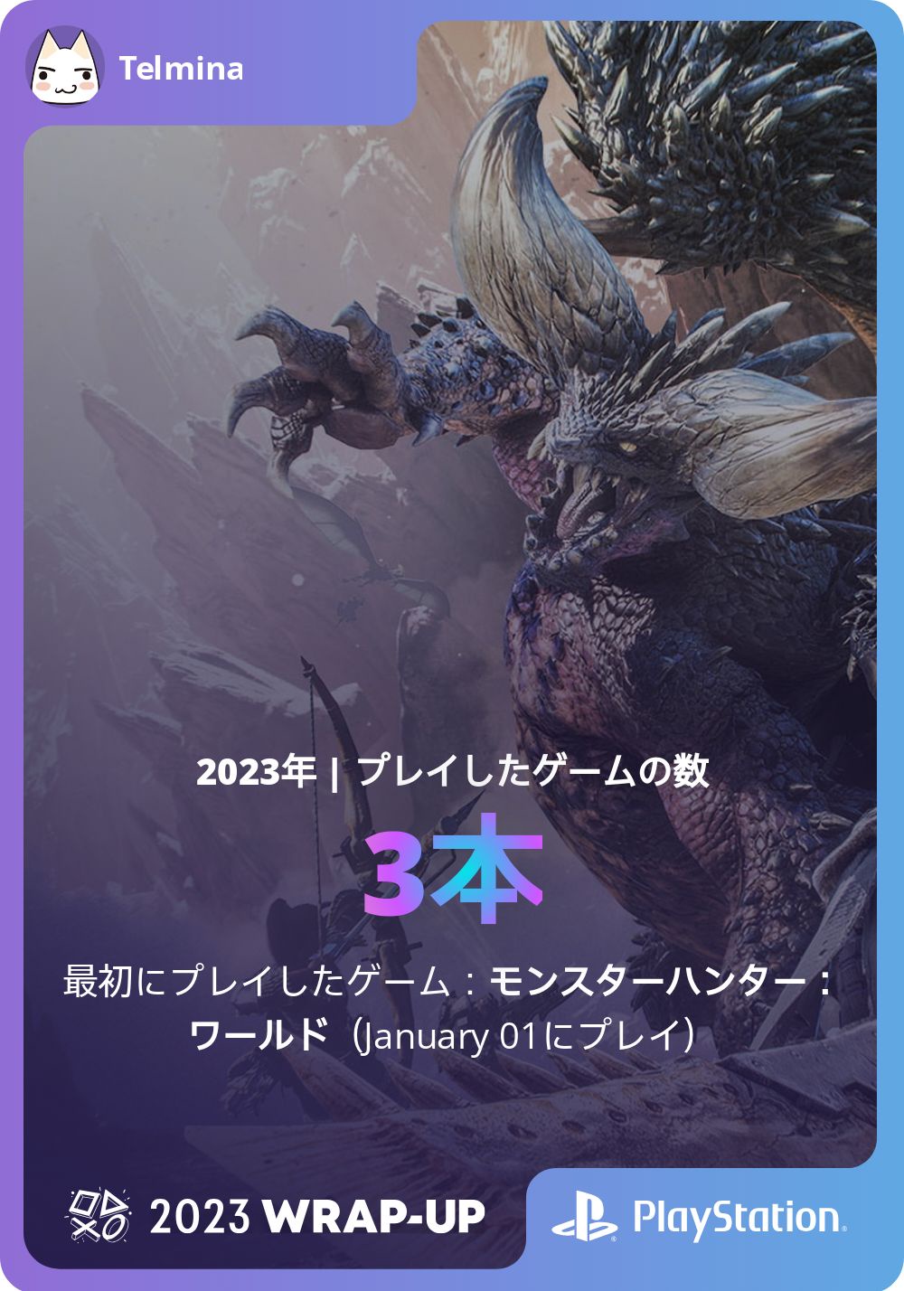 2023年 | プレイしたゲームの数 3本