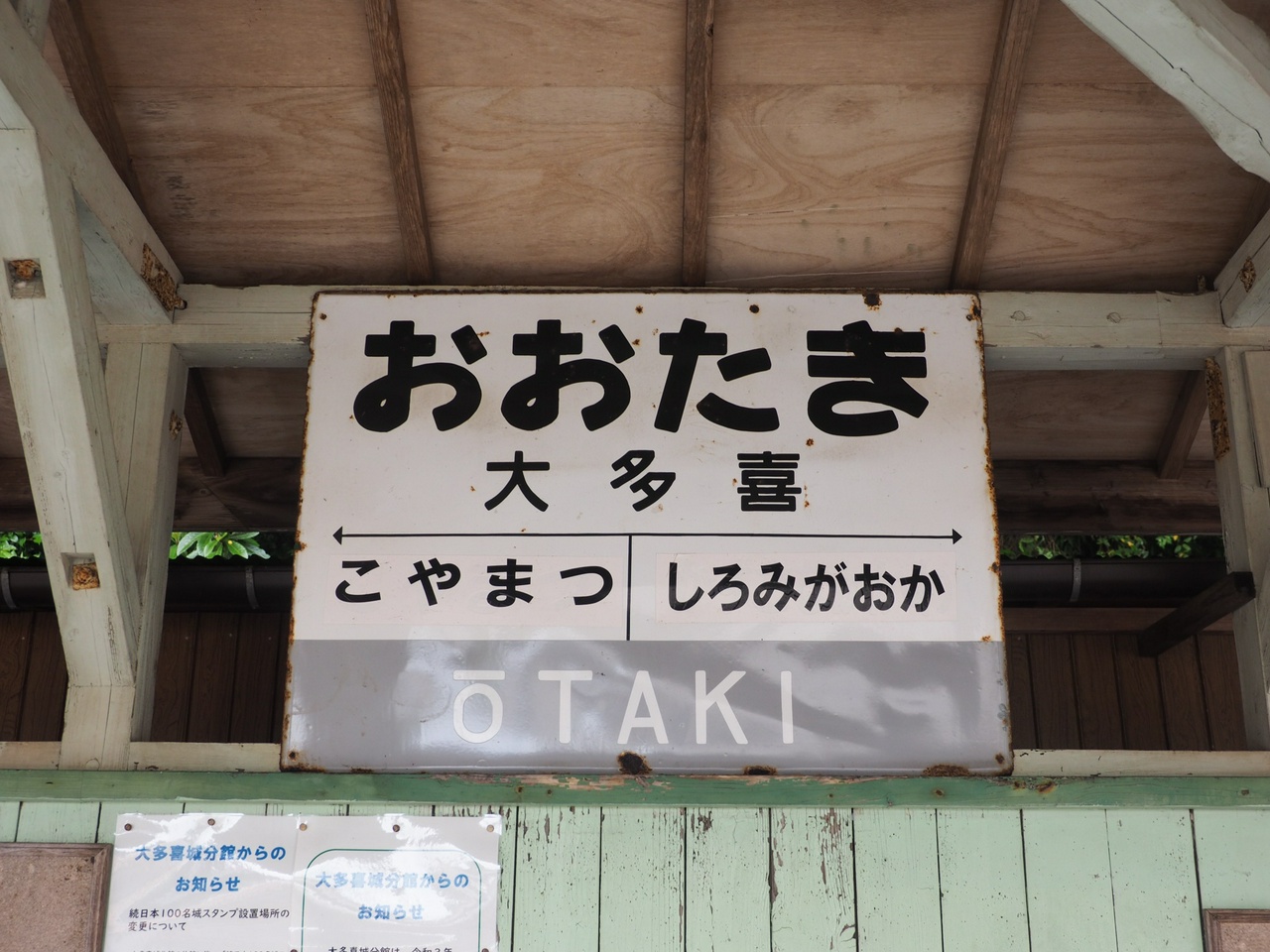 大多喜駅駅名標