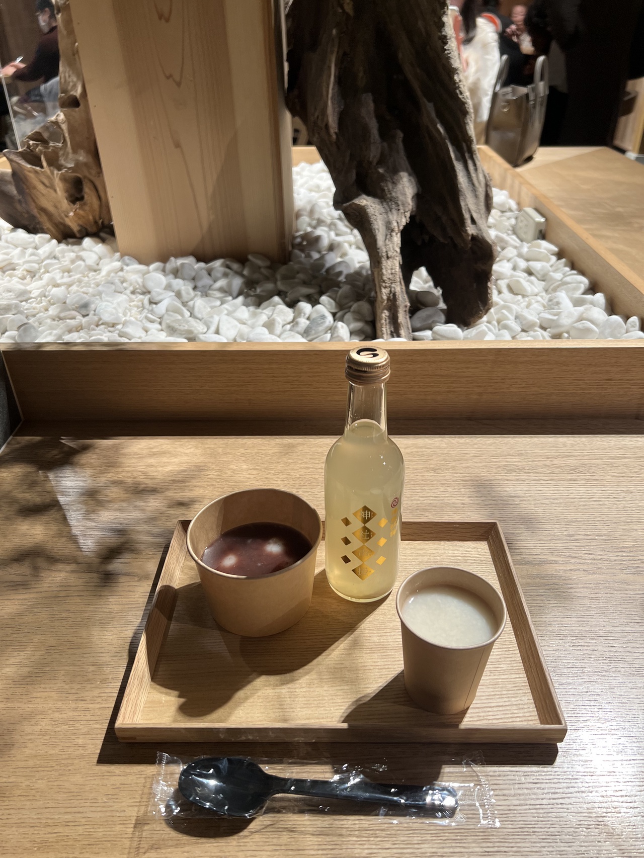 神田明神で口にしたおしるこ、甘酒、神社声援